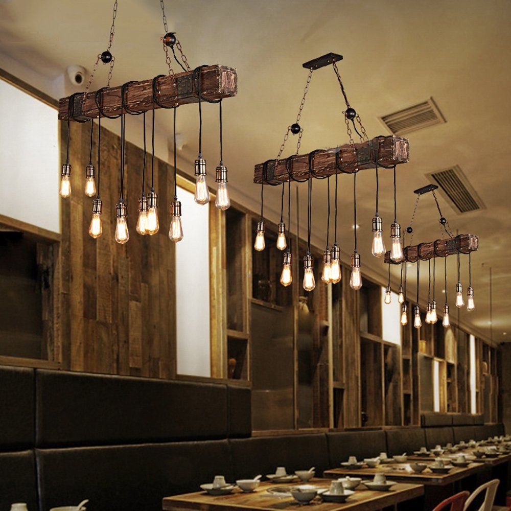 Vintage Retro Solid Wood Pendant Lamp Chandelier | Ceiling Lights