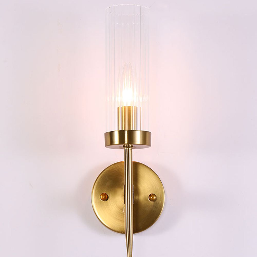 One Arm Clear & Gold Wall Light | Postmodern K9 Crystal Lighting