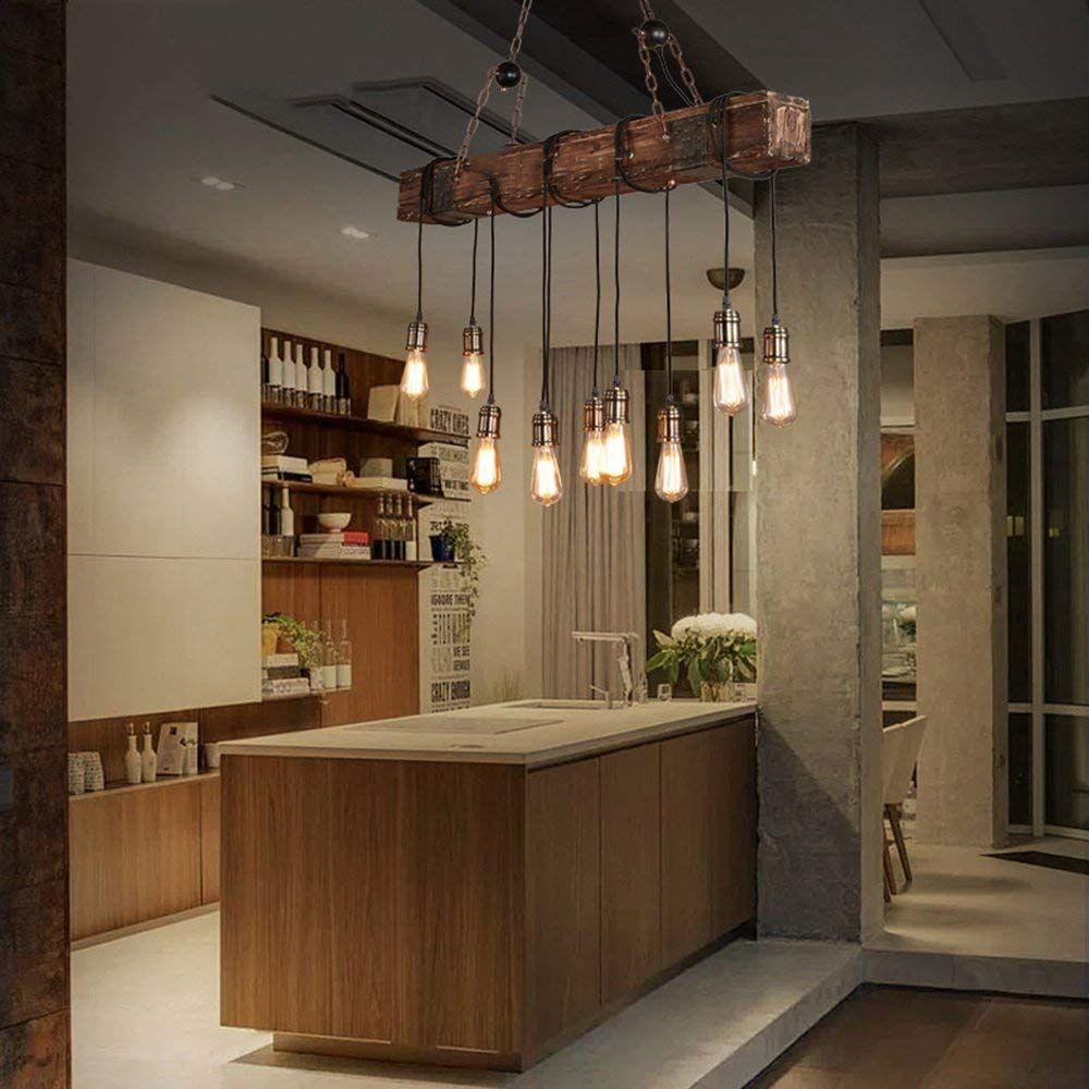 Vintage Retro Solid Wood Pendant Lamp Chandelier | Ceiling Lights