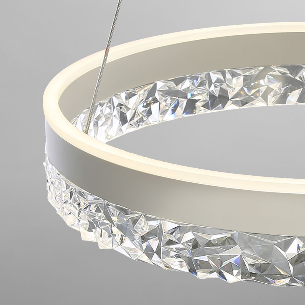 Crystal LED Chandelier Pendant Fitting Ceiling Light Dimmable | Ceiling Lights & Chandeliers