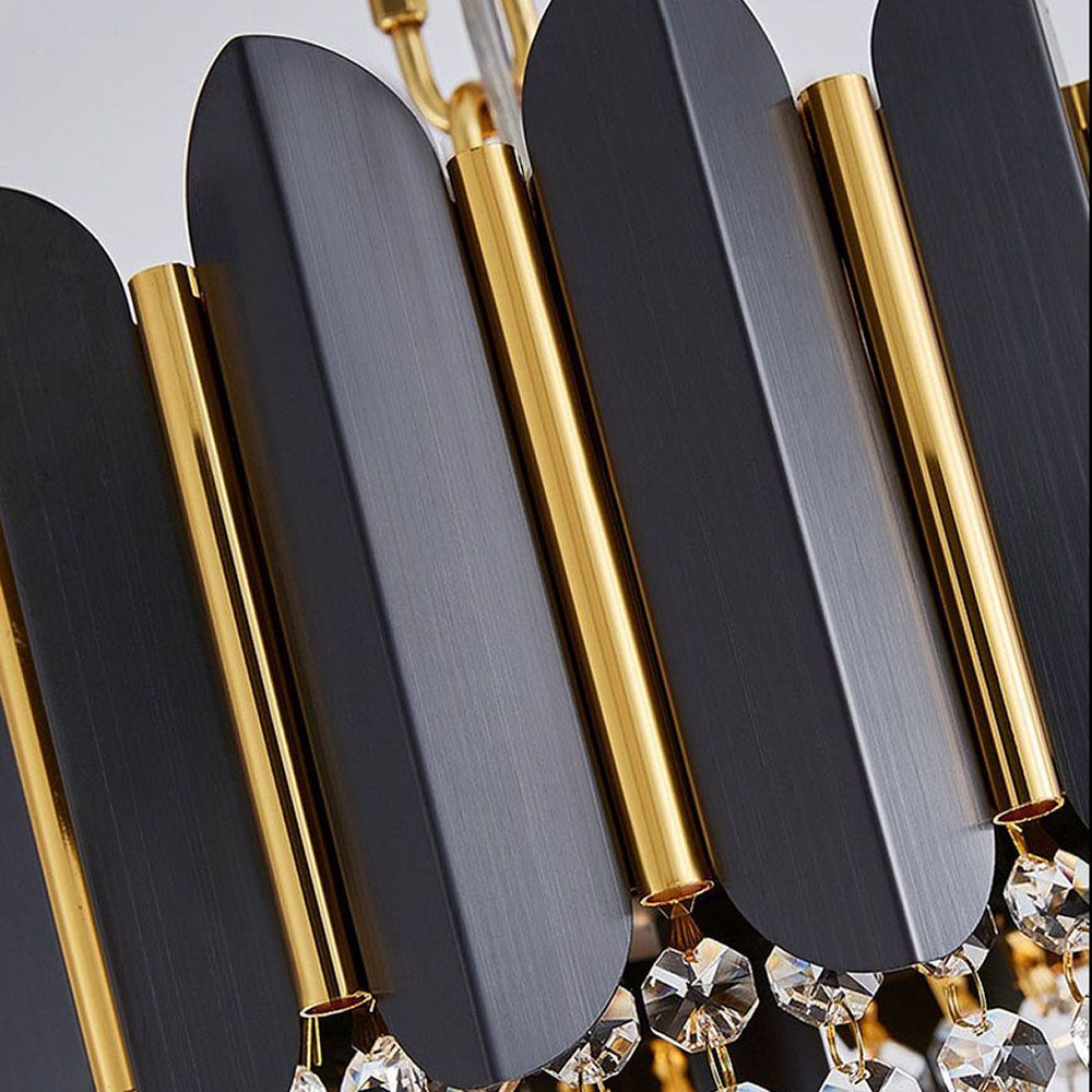 Dark Carbon Gold Postmodern Pendant Chandelier K9 Crystal Arms | Ceiling Lights & Chandeliers