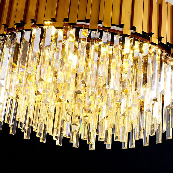 Clear and Gold Postmodern Pendant Chandelier Ceiling Light Genuine K9 Crystals