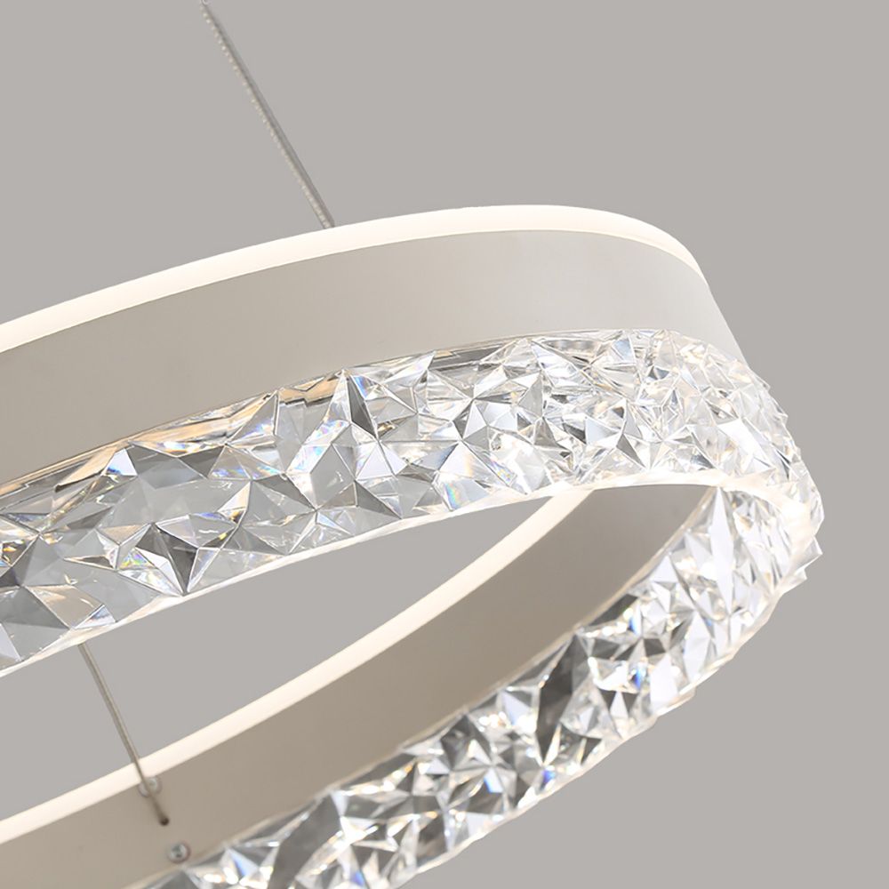 Crystal LED Chandelier Pendant Fitting Ceiling Light Dimmable | Ceiling Lights & Chandeliers