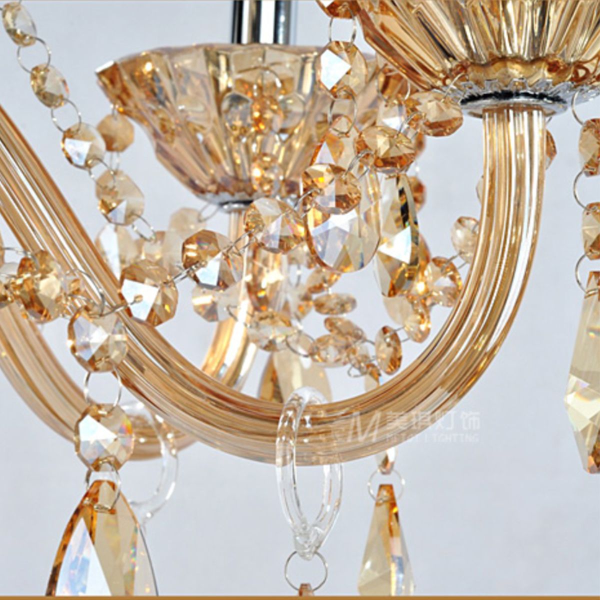 Genuine K9 Crystal Amber 6/8/10 Arms Chandelier Pendant Ceiling | Ceiling Lights & Chandeliers