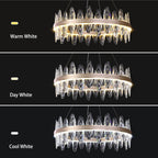 Ring Chandelier Genuine Crystal 3 LED Colours Dimmable Remote | Ceiling Lights & Chandeliers