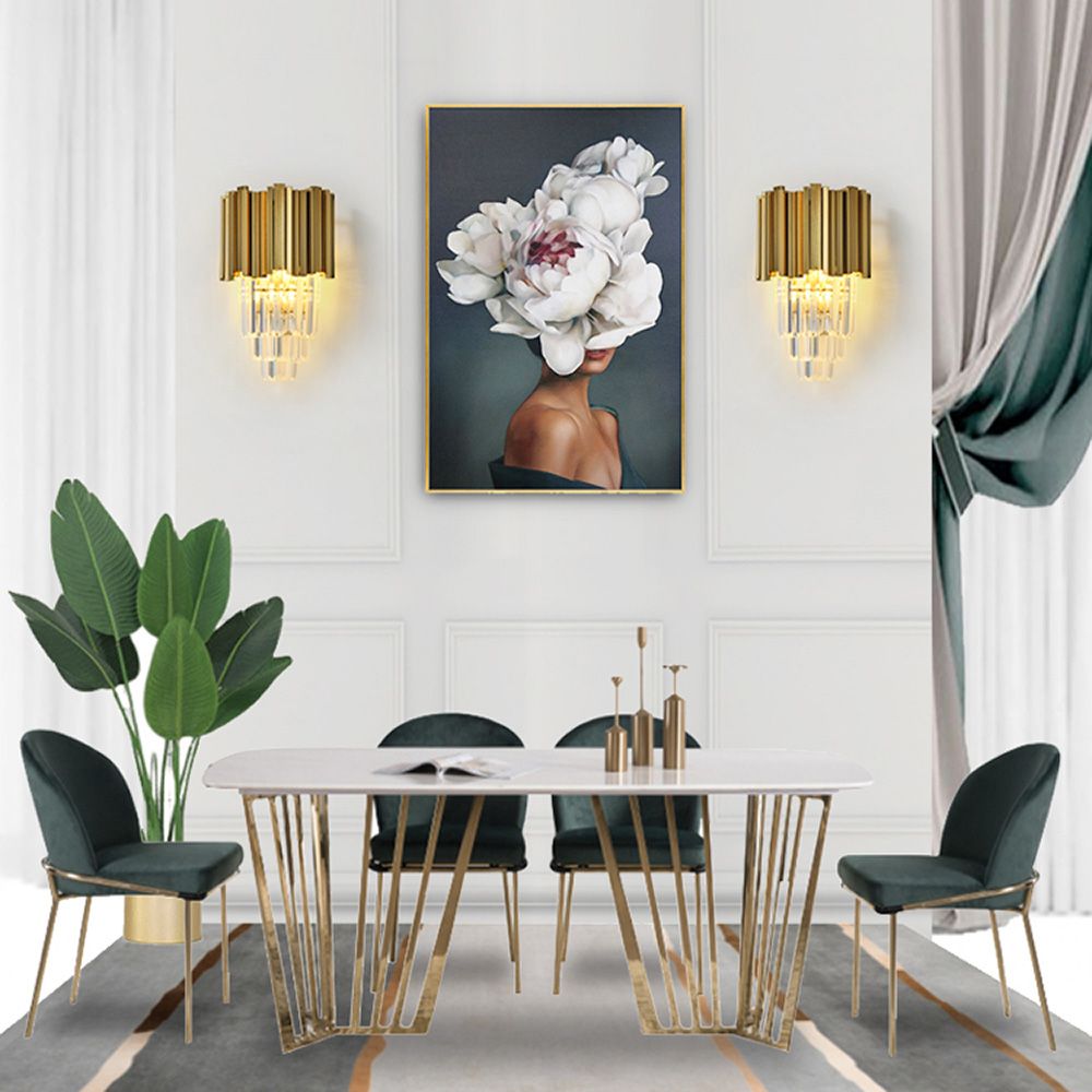 Clear & Gold Postmodern Wall Light | K9 Crystal Chandelier Fixture