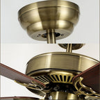 52” Ceiling Fan Light Bronze with Glass Lights & Wood Blades | Ceiling Lights