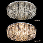Genuine K9 Crystal Flush Ceiling Light Round Chandelier 3 Colours | Ceiling Lights & Chandeliers