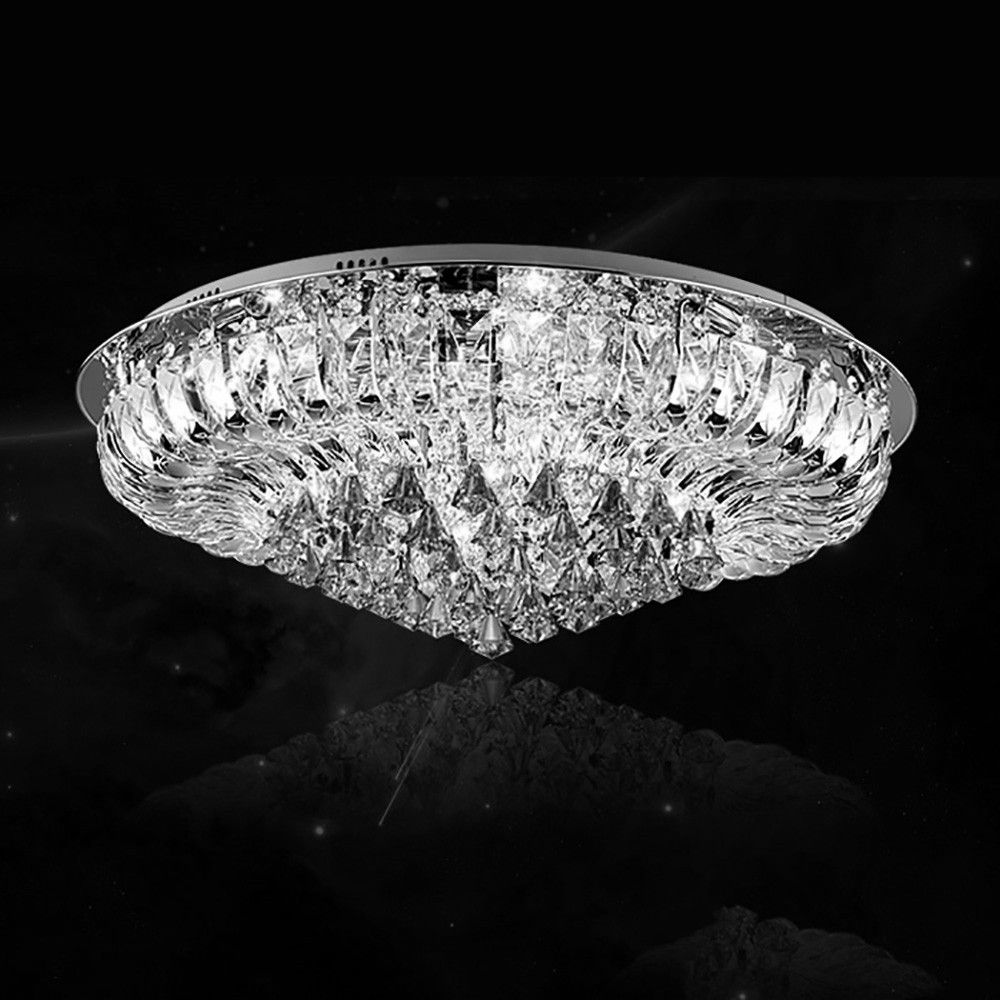 Diamond Cascade Flush LED K9 Crystal Chandelier | Ceiling Lights