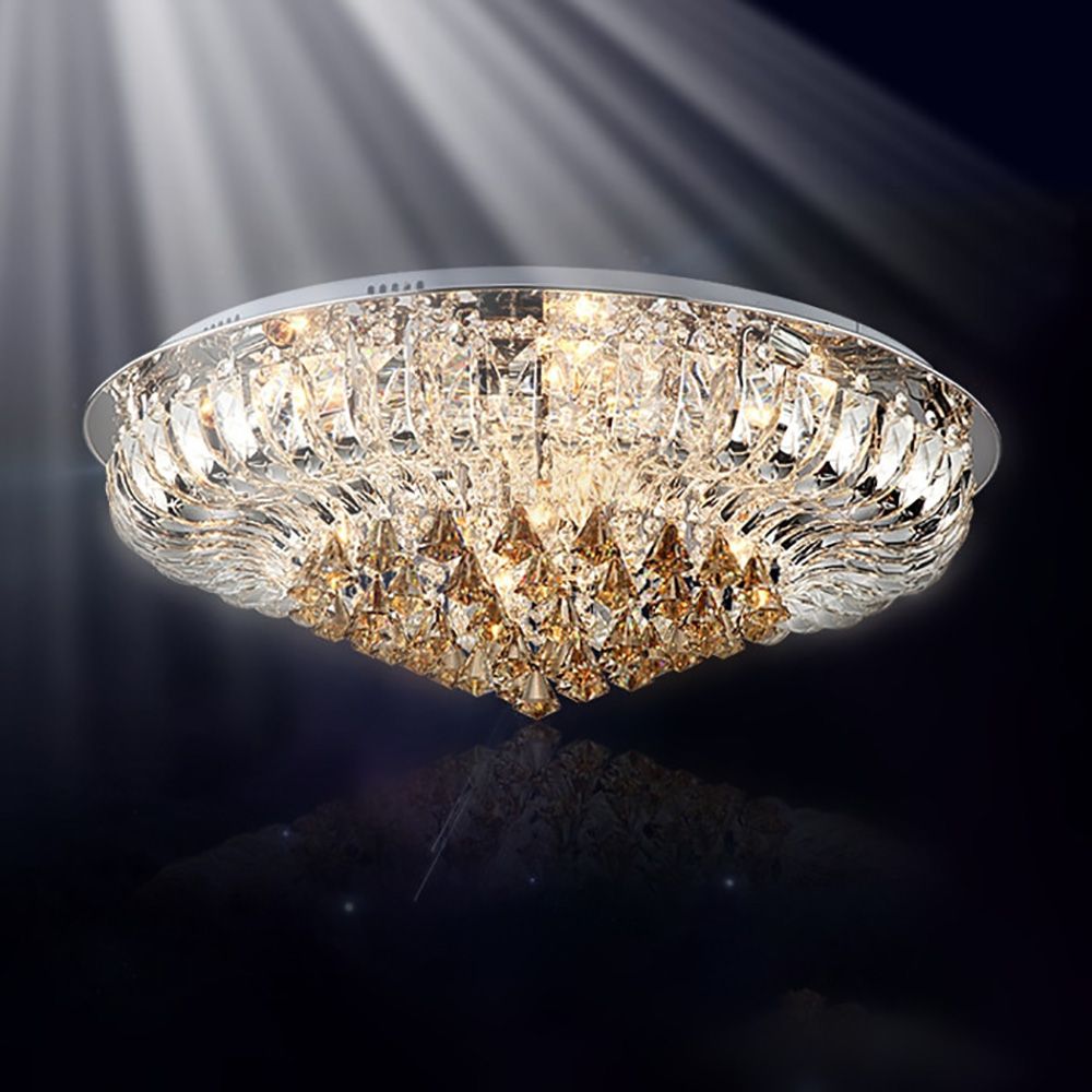 Diamond Cascade Flush LED K9 Crystal Chandelier | Ceiling Lights