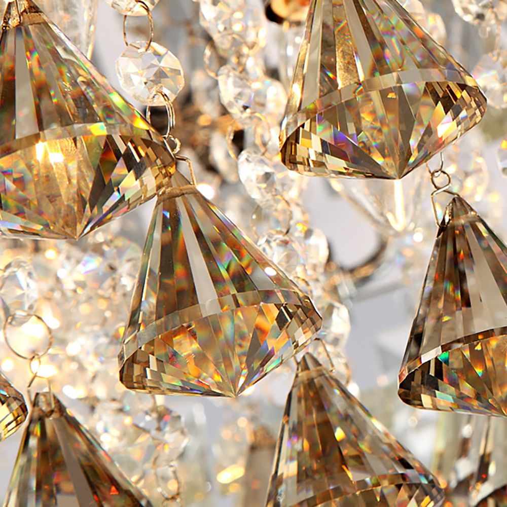 Diamond Cascade Flush LED K9 Crystal Chandelier | Ceiling Lights