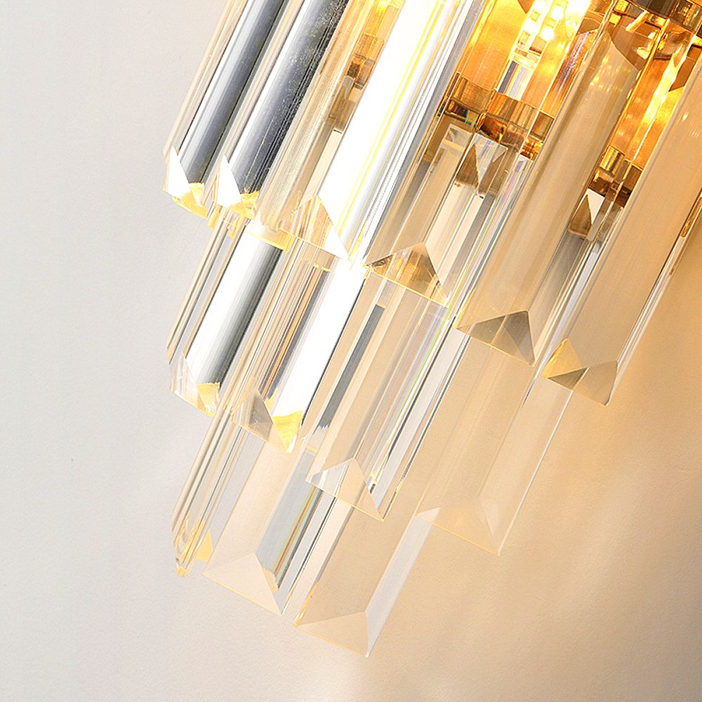 Clear & Gold Postmodern Wall Light | K9 Crystal Chandelier Fixture