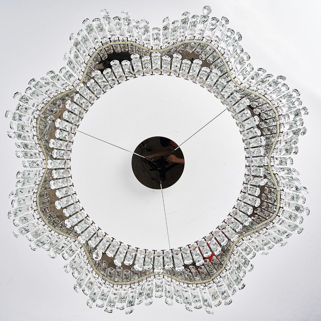 Genuine Crystal LED Chandelier Pendant Light Dimmable Remote | Ceiling Lights & Chandeliers