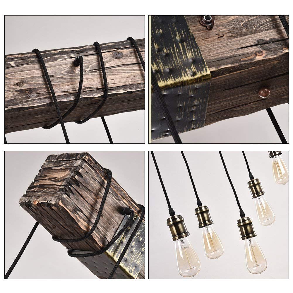 Vintage Retro Solid Wood Pendant Lamp Chandelier | Ceiling Lights