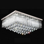 Modern K9 Crystal LED Square Rectangular Flush Ceiling Light | Ceiling Lights & Chandeliers