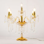 Crystal Golden 5-Arms Table Lamp | Table Lighting