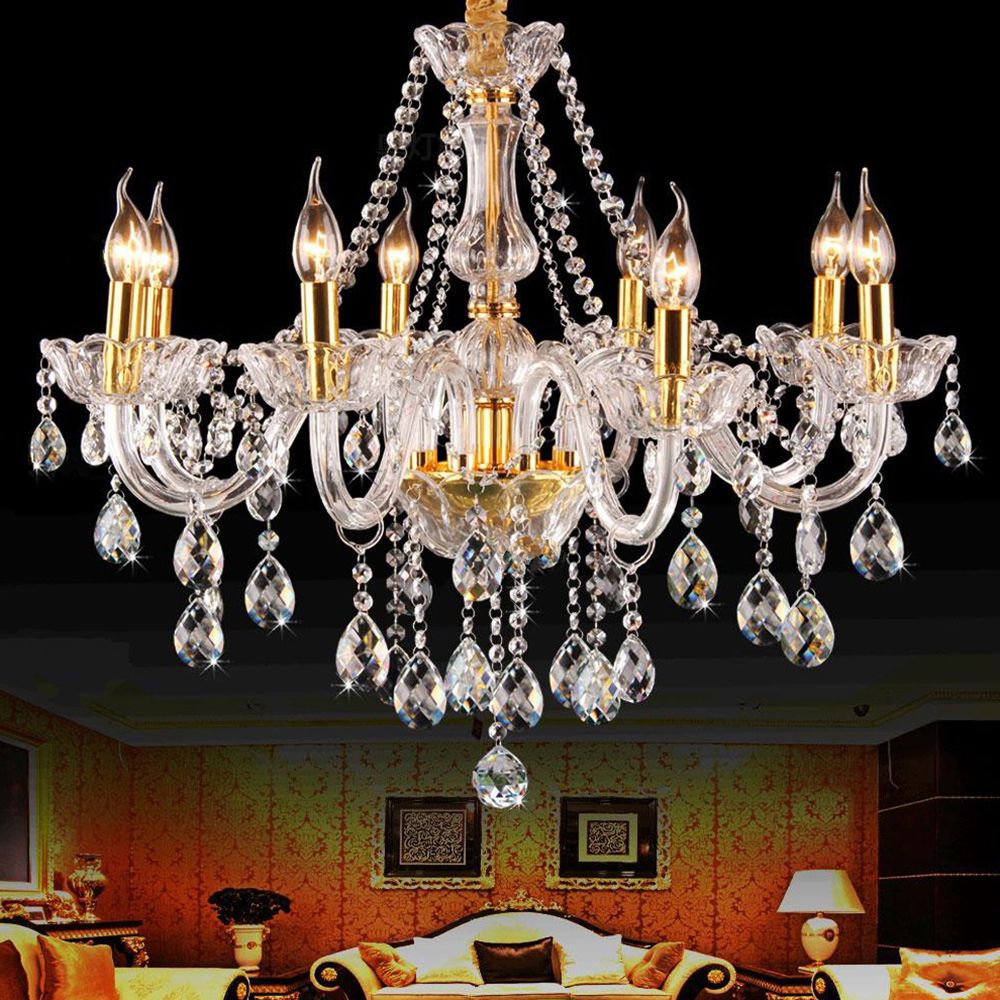 Genuine K9 Crystal 6/8/10/15 Arms Golden Chandelier Pendant Light | Ceiling Lights & Chandeliers