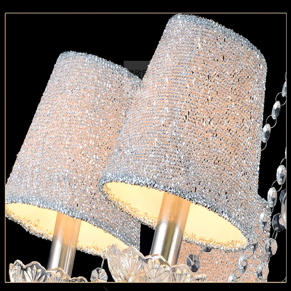 Clear Crystal K9 Chandelier Candle Water Droplet With Lampshades | Ceiling Lights & Chandeliers