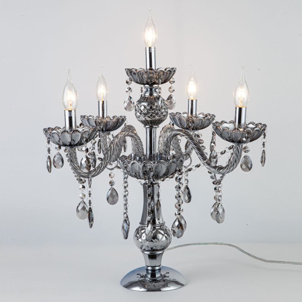 Crystal Golden 5-Arms Table Lamp | Table Lighting