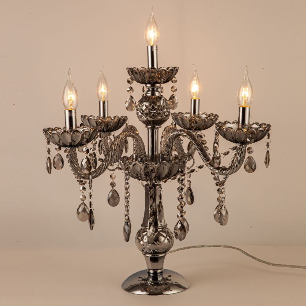 Crystal Golden 5-Arms Table Lamp | Table Lighting