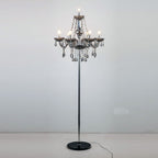 Genuine K9 Crystal Clear Golden 7 Arms Chandelier Floor Lamp | Floor Lighting