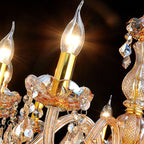 Genuine K9 Crystal 6/8/10 Arms Amber Golden Chandelier Pendant | Ceiling Lights & Chandeliers