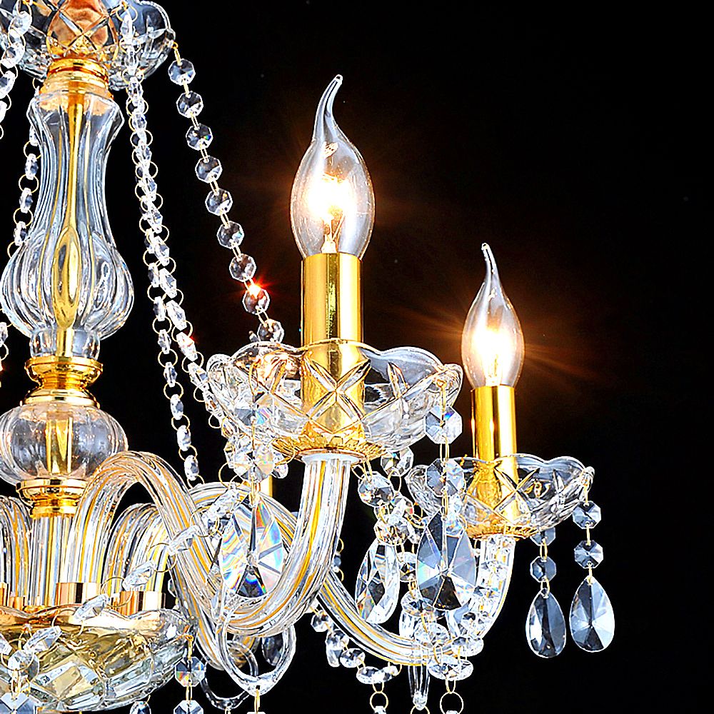 Genuine K9 Crystal 6/8/10/15 Arms Golden Chandelier Pendant Light | Ceiling Lights & Chandeliers