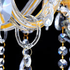 Clear Golden 2 Arms Crystal Wall Light – Classic Chandelier Design
