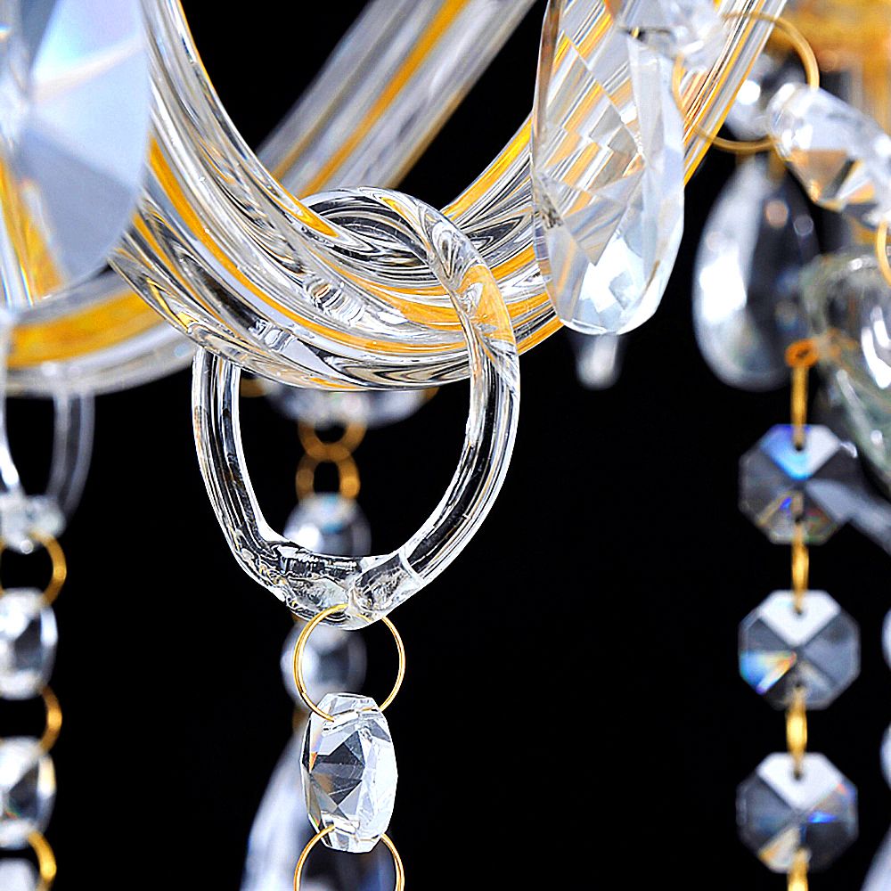 Clear Golden 2 Arms Crystal Wall Light – Classic Chandelier Design