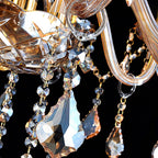 Genuine K9 Crystal 6/8/10 Arms Amber Golden Chandelier Pendant | Ceiling Lights & Chandeliers