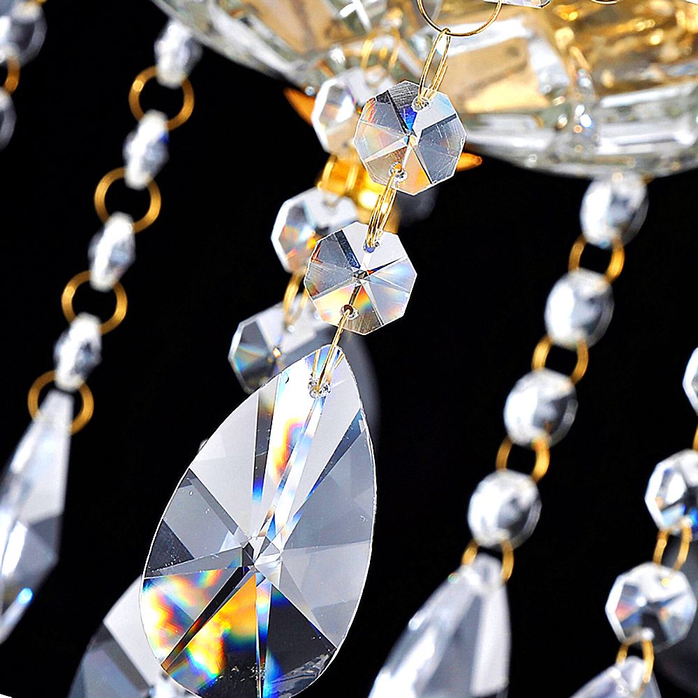 Clear Golden 2 Arms Crystal Wall Light – Classic Chandelier Design