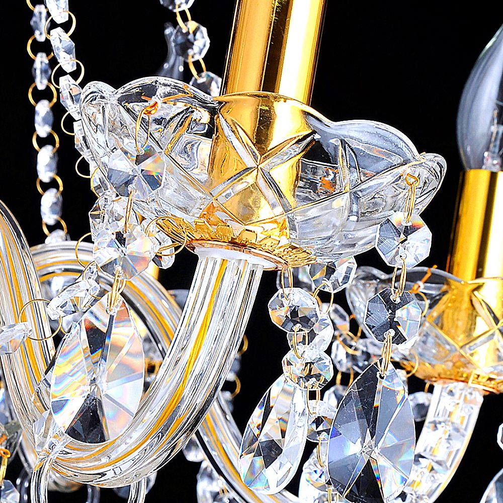 Clear Golden 2 Arms Crystal Wall Light – Classic Chandelier Design