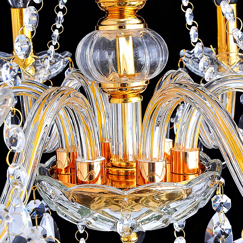 Genuine K9 Crystal 6/8/10/15 Arms Golden Chandelier Pendant Light | Ceiling Lights & Chandeliers