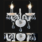 White Silver 2 Arms Crystal Chandelier Wall Light – K9 Crystal