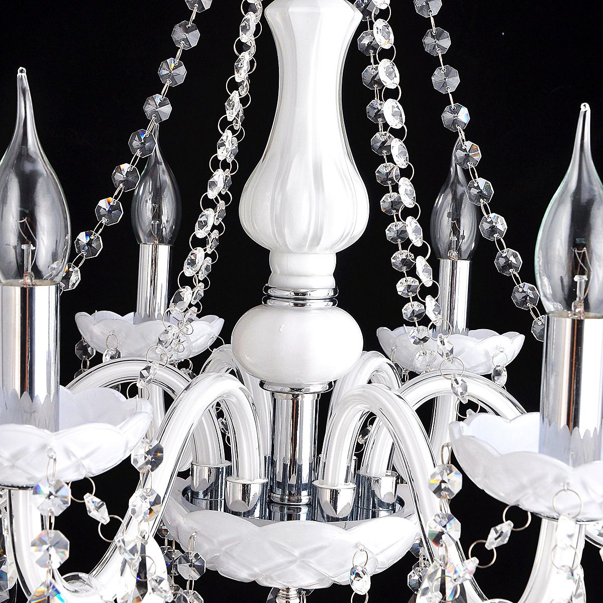 Genuine K9 Crystal White 6/8/10 Arms Chandelier Pendant Ceiling Light | Ceiling Lights & Chandeliers