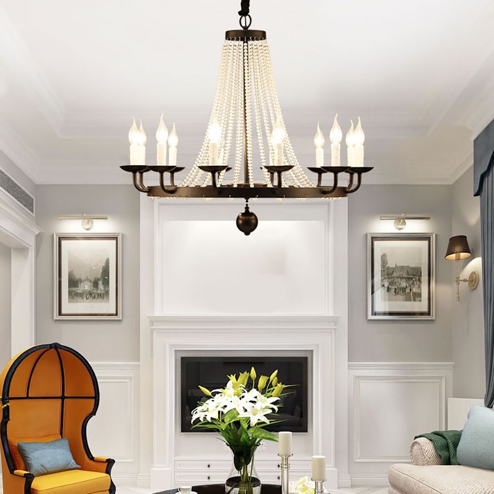 Black Post Modern Pendant Chandelier K9 Crystal Metal Arms | Ceiling Lights & Chandeliers