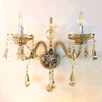 Champagne 2 Arms Crystal Wall Light – Classic K9 Chandelier Style