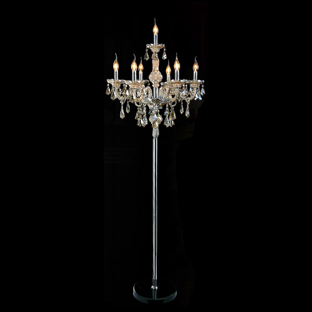 Genuine K9 Champagne Crystal 5-7 Arms Chandelier Floor Lamp | Floor Lighting