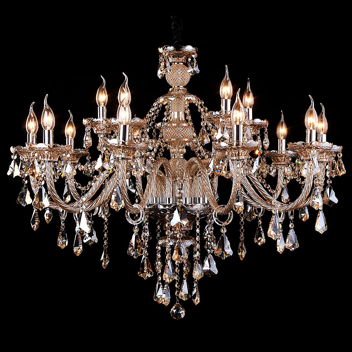 Genuine K9 Crystal Chandelier Champagne Silver Pendant Light | Ceiling Lights & Chandeliers