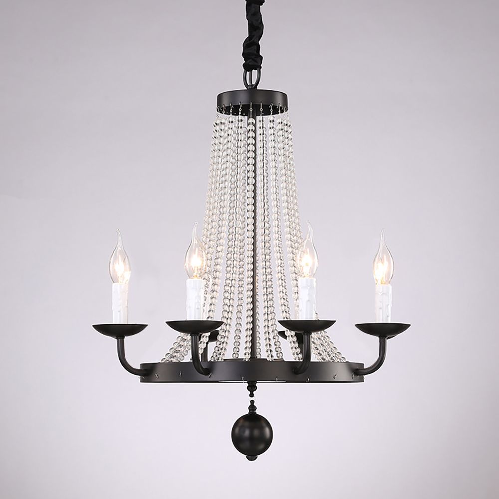 Black Post Modern Pendant Chandelier K9 Crystal Metal Arms | Ceiling Lights & Chandeliers