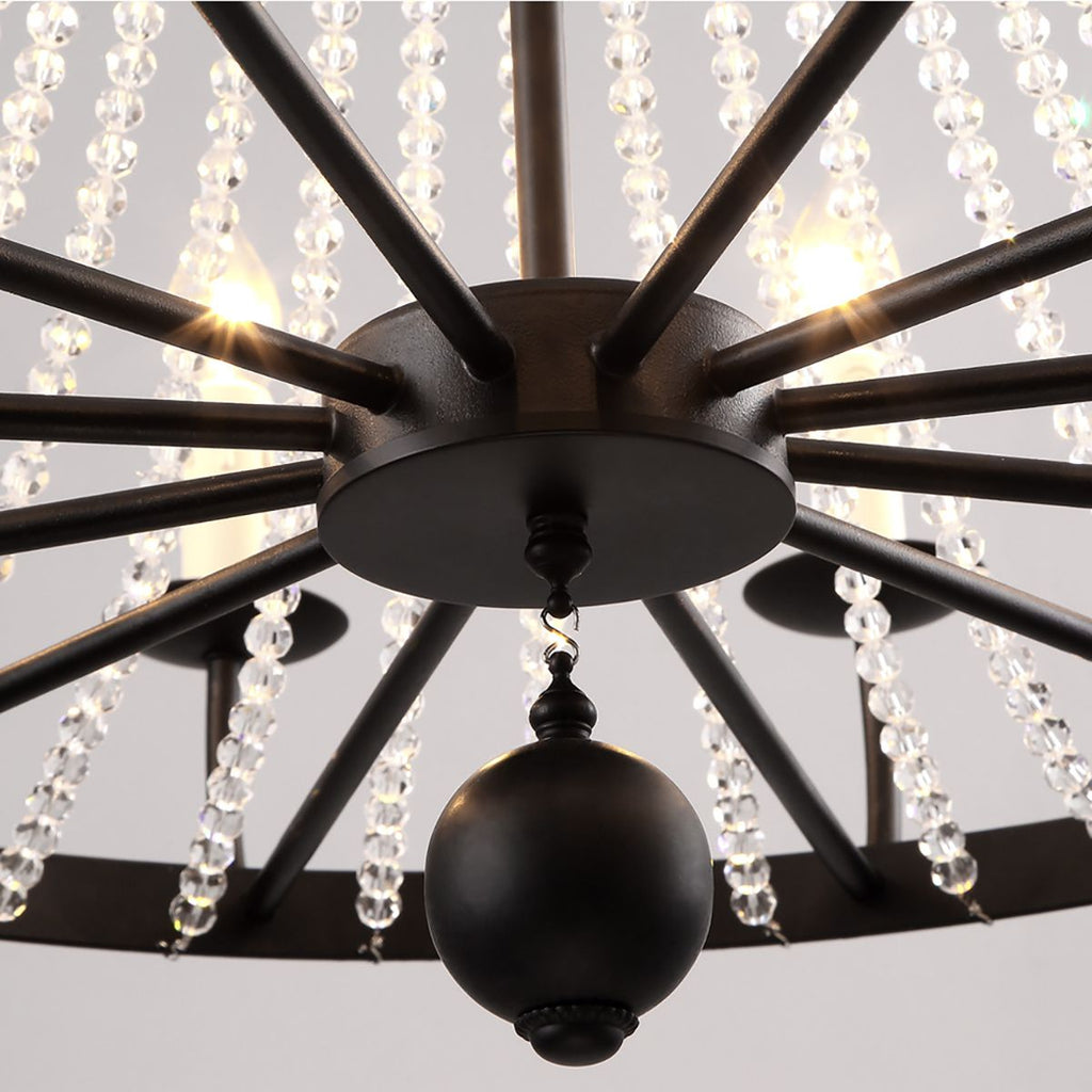 Black Post Modern Pendant Chandelier K9 Crystal Metal Arms | Ceiling Lights & Chandeliers