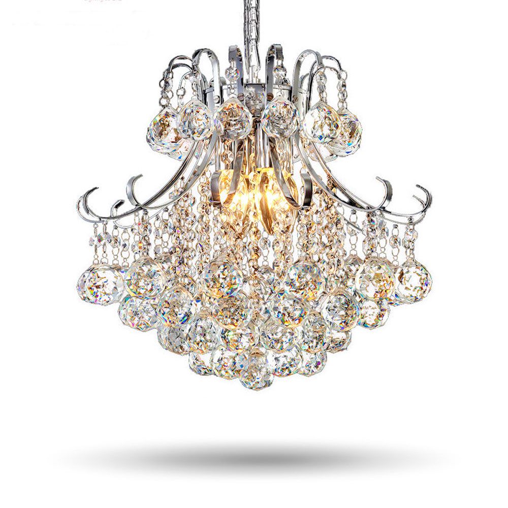 Genuine K9 Crystal 3/4/6 Bulbs Modern Chandelier Pendant Lamp | Ceiling Lights & Chandeliers