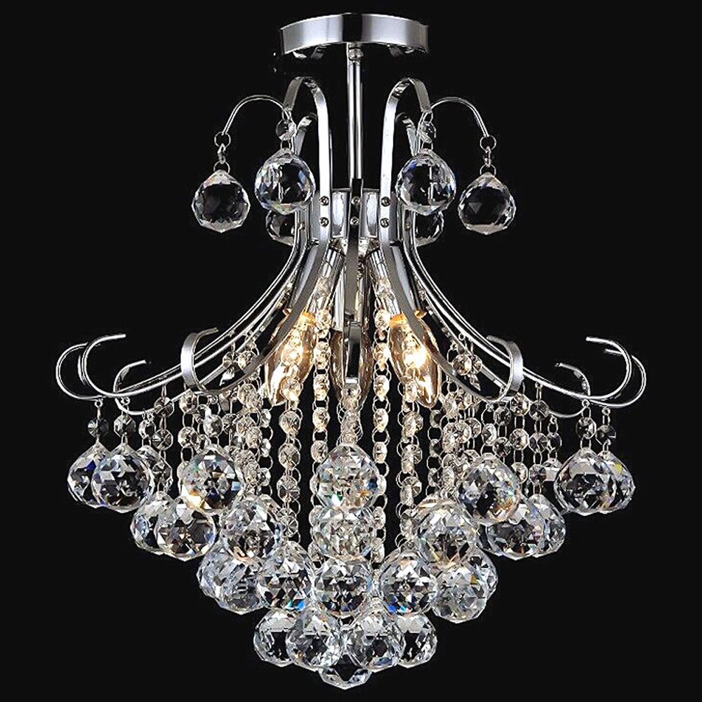 Genuine K9 Crystal Balls 3/4/6 Bulbs Modern Chandelier Flush Lamp | Ceiling Lights & Chandeliers