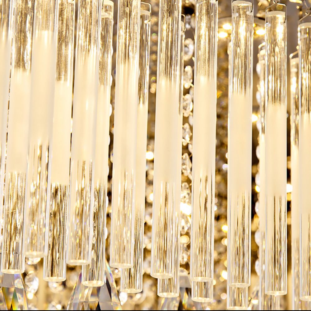Genuine K9 Crystal LED Rectangular Pendant Dining Ceiling Light | Ceiling Lights & Chandeliers