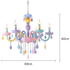 Genuine K9 Crystal Chandelier Ceiling Light 6 Arms Macaron Colours | Ceiling Lights & Chandeliers