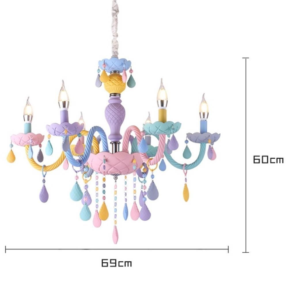 Genuine K9 Crystal Chandelier Ceiling Light 6 Arms Macaron Colours | Ceiling Lights & Chandeliers