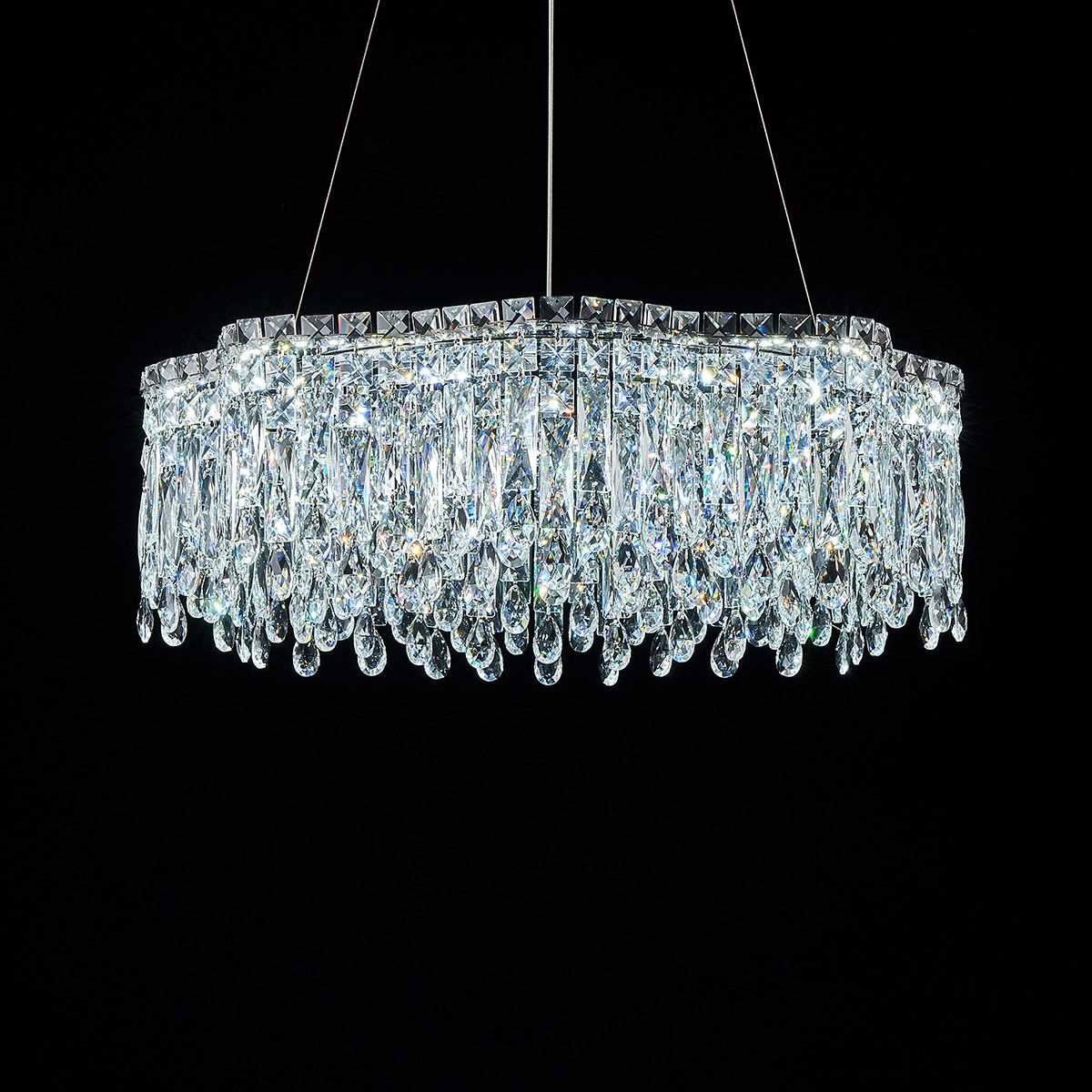 Genuine Crystal LED Chandelier Pendant Light Dimmable Remote | Ceiling Lights & Chandeliers
