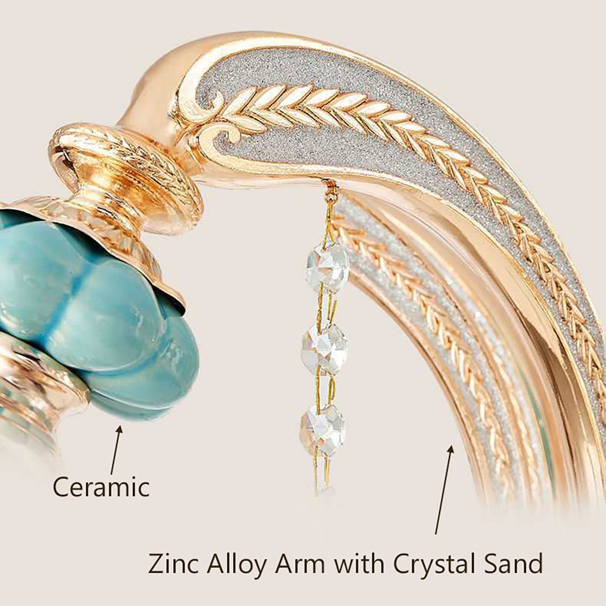 Blue Ceramic Gold Metal Arms K9 Crystal Chandelier Pendant Lamp | Ceiling Lights & Chandeliers