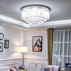 Modern Round K9 Crystal LED Flush Ceiling Light 65–80cm | Ceiling Lights & Chandeliers