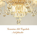 Blue Ceramic Gold Metal Arms K9 Crystal Chandelier Pendant Lamp | Ceiling Lights & Chandeliers
